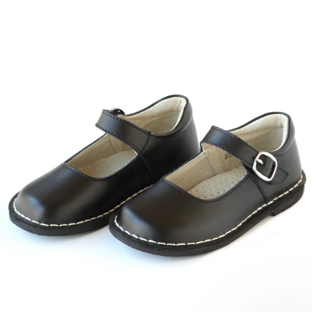 L’Amour Grace Black Leather Mary Janes Toddler Sz 6 Gently Used
